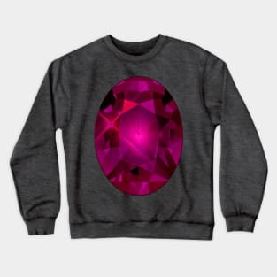 Pink Oval Shape Gemstone Crewneck Sweatshirt